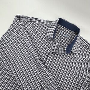 Tasso Elba Mens‎ XL Preppy Office Wear Checkered Long Sleeve Button Down Shirt